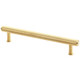Satin brass knurled T-bar for cupboard doors 
