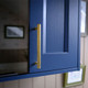 Satin brass knurled T-bar on cupboard door