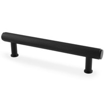 Matt black knurled T-bar cupboard handle 