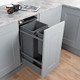Pull-out waste bin drawer for 400mm external cabinet widths with 1 x large bin and 1 x small bin