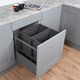 Pull-out waste bin drawer for 600mm external cabinet widths with 2 x 35L bins. 