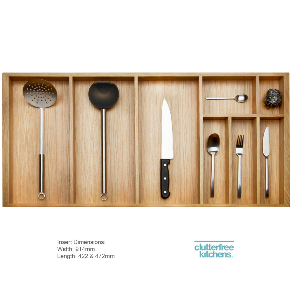 1000mm Wood Cutlery Tray Clutterfree Kitchens