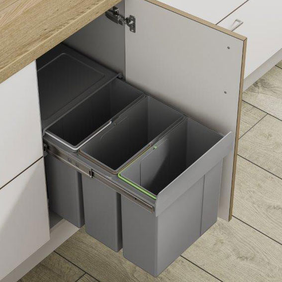 Trio Kitchen Recycling Bins for Cupboards 30L