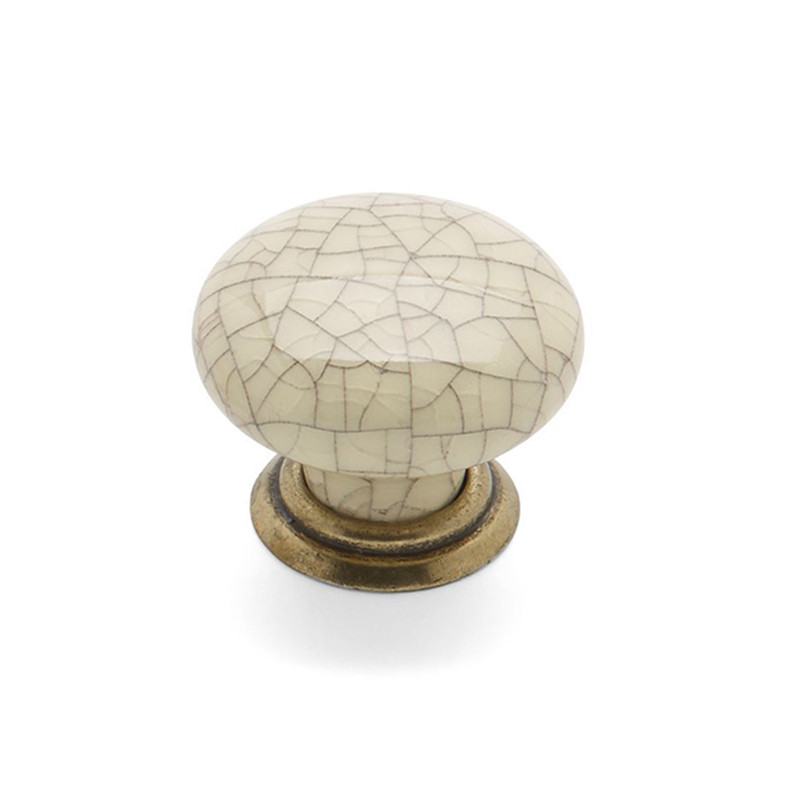 FITTINGSCO WINCHESTER Knob & Back Plate Antique/Cream Crackle