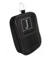 Black Zip Pouch Golf/Tech Accessory Bag
 Classic Single Initial Square Round