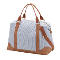  Seersucker Navy Pin Stripe  Weekender Bag