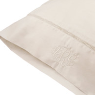 Egyptian Cotton Monogrammed Pillow Case with Open Insert Detail -300 Thread Count- Standard size
