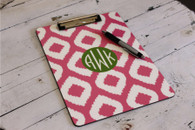 Clipboard Design Example
Pattern: Ikat
Color: Pink
Accent: Solid Circle
Accent Color: Apple
Font: Monogram
Font Color: White