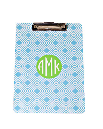 Clipboard Design Example
Pattern: Diamond
Color: Blue
Accent: Solid Circle
Accent Color: Apple
Font: Monogram
Font Color: White
