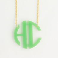  Acrylic Two-Initial Filigree Necklace