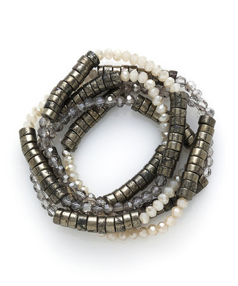 Gray & Champagne Beads
