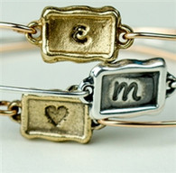 Initial Frame Bronze Bangle