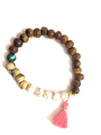 Coral Tassel- Blonde & Brown Beads
Sold as a Set of Two