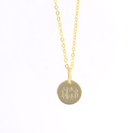 Small Round Gold-Plated Charm on Gold-Tone Rope Chain