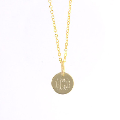 Small Round Gold-Plated Charm on Gold-Tone Rope Chain