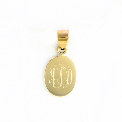 Small Oval Gold-Tone Pendant with Ball on Gold-Tone Rope Chain