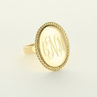Gold-Tone Oval Braided Ring