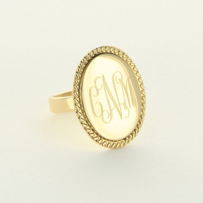 Gold-Tone Oval Braided Ring