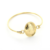 Hammered Oval Gold-Tone Bangle