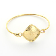 Hammered Diamond Gold-Tone Bangle