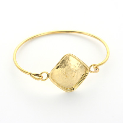 Hammered Diamond Gold-Tone Bangle