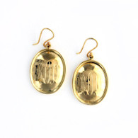 Hammered Oval Gold-Tone Earrings