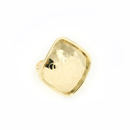 Hammered Diamond Gold-Tone Ring