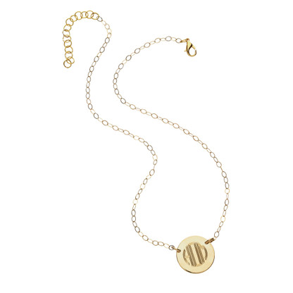 Gold Plated Necklace with Circle Font
