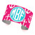 Pink Anchor Pattern, Aqua Background, Circle Monogram