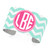 Aqua Chevron Pattern, Pink Background, Circle Monogram