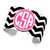 Black Chevron Pattern, Pink Background, Circle Monogram