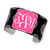 Black Maddie Pattern, Pink Background, Interlocking Monogram