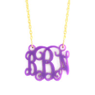 Acrylic Floating Monogram Necklace - Available in 21 beautiful acrylic colors 