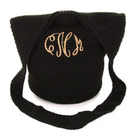 Black Crochet Sling Purse