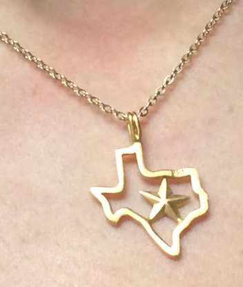 Gold-filled state of Texas necklace with Star