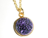 NEW! Druzy Dreamcatchers Necklace with 16" Gold Filled Chain with 3" extensions - 7  Gorgeous Druzy Colors