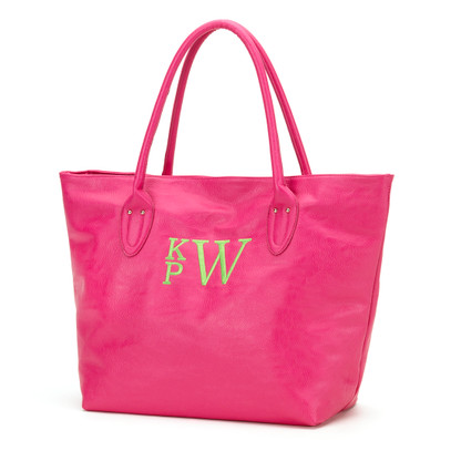 Hot Pink with Stacked Monogram