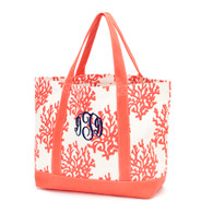 Coral Canvas Tote Bag
Navy Thread with Master Circle Monogram