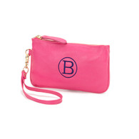 Hot Pink Monogrammed Wristlet
Monogram Shown is Single Classic
Navy Thread