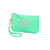 Mint Monogrammed Wristlet with Classic Font/ 
Thread color: Coral