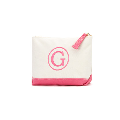 Hot Pink cosmetic Bag
Single Classic Monogram Font
Hot Pink Thread