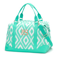 Mint Ikat Weekender Bag
Stacked Monogram Font
Coral Thread