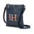 Navy Crossbody Purse
Stacked Monogram Font
Coral Thread