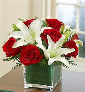 christmas rose lily bouquet