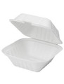 Dart Plastic White Hinged Containers 6"x6" 400/case