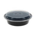 Black Microwave Containers Round W/Lids 150/cs