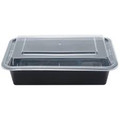 Black Microwave Containers Rectangle W/Lids 150/cs
