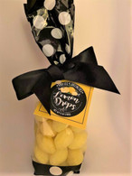 Our classic sweet & tart Lemon Drops are made with real lemon juice! Our adorable hand packaged candies, complete with a satin bow, makes a beautiful gift for all! Perfect for gift baskets or to brighten up your shop shelves! 