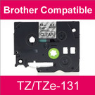 Compatible Brother TZ/TZe-131 Laminated 12mm Black on Clear tape cassette (8 Cassettes)