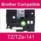 Compatible Brother TZ/TZe-141 Laminated 18mm Black on Clear tape cassette (8 Cassettes)